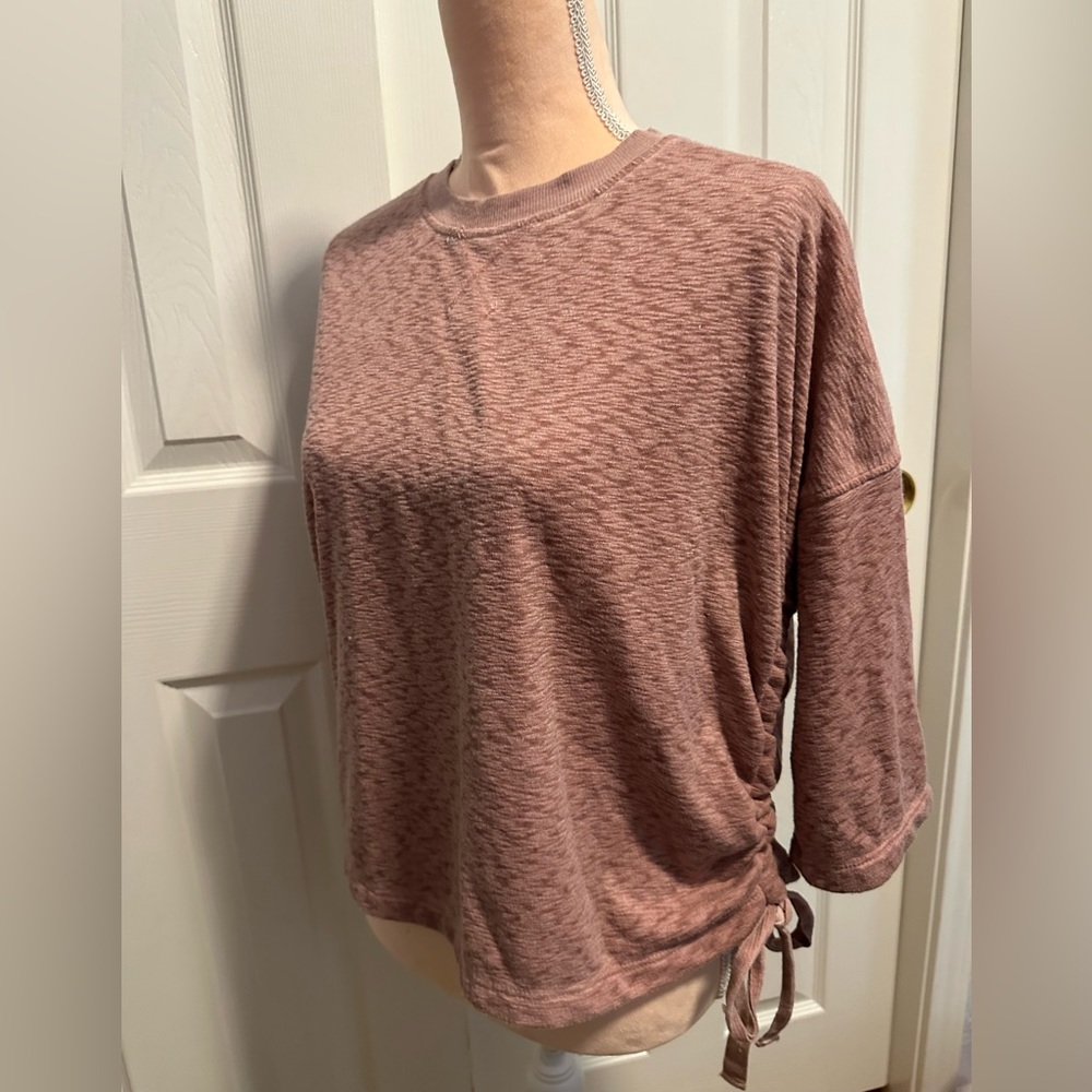 Jondie cozy top with scrunched side tie detail